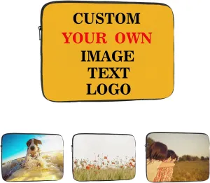 1-500PCS Custom Laptop Sleeve Bag Personalized Laptop Case Tablet Bag Briefcase Design Your Image Photo Text Logo Computer Notebook Bag for Men Women 10 12 13 15 17 Inch