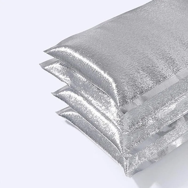100Pcs Aluminum Foil Insulated Food Storage Bags for Thermal Cooling