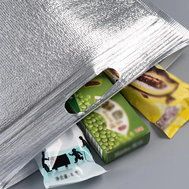 100Pcs Aluminum Foil Insulated Food Storage Bags for Thermal Cooling