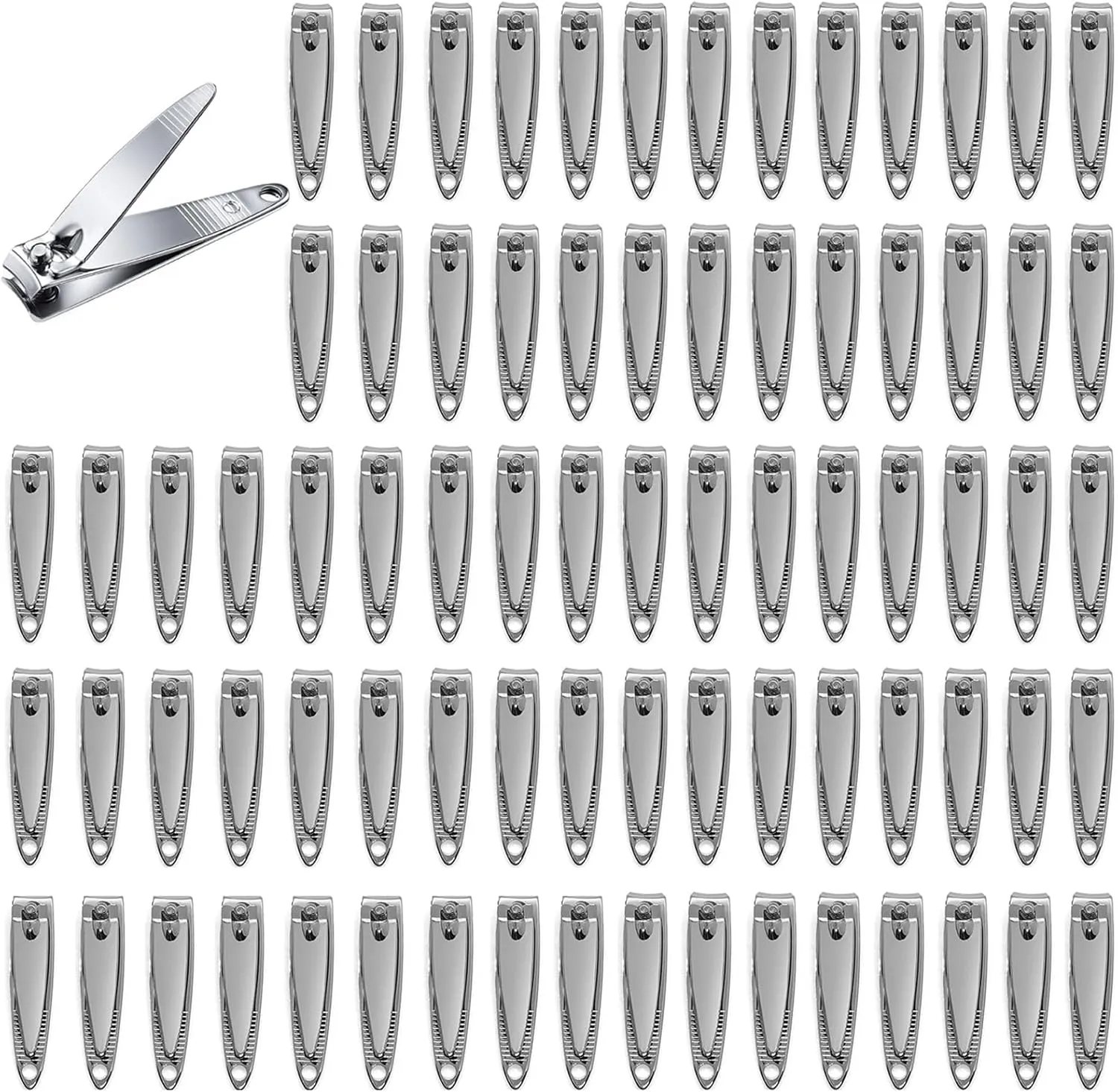 100PCS Stainless Steel Small Nail Clipper Set Sharp Toenail Clippers and Fingernail Clipper Set for Men Women