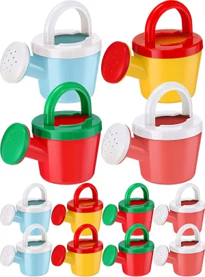 12 Pieces Watering Can for Kids Bath Toys Plastic Small Watering Can with Handles Small Watering Pot Play Sand Toys for Childrens Garden Home Outdoor Sand Beach Playing (Basic Style)