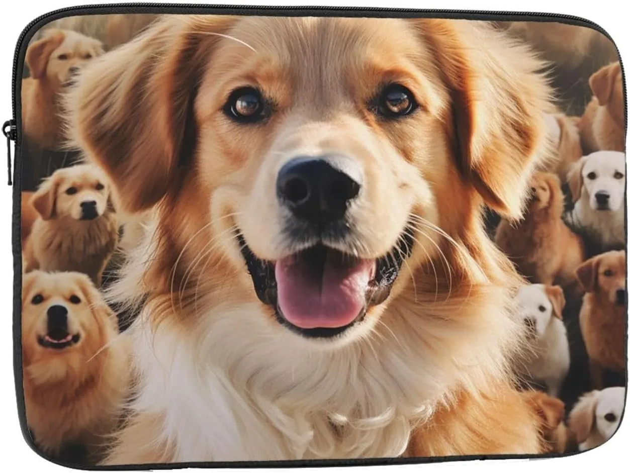 13 Inch Laptop Sleeve Bag Waterproof Shockproof Laptop Case Bag Dogs Retriever Computer Skin Bags Lightweight Tablet Carrying Case