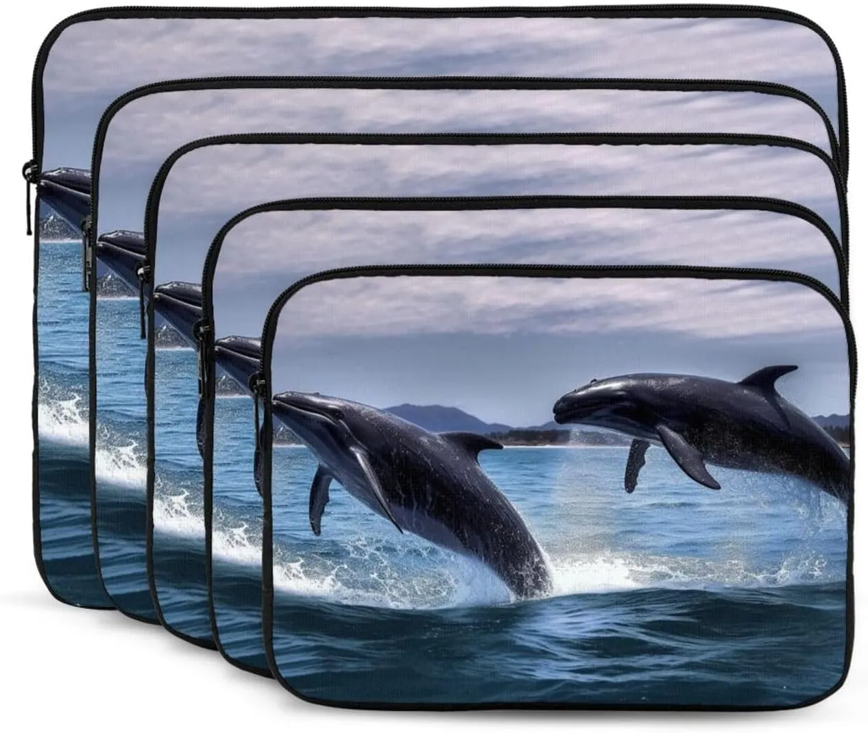 13 Inch Laptop Sleeve Bag Waterproof Shockproof Laptop Case Bag Jumping Whales Computer Skin Bags Lightweight Tablet Carrying Case