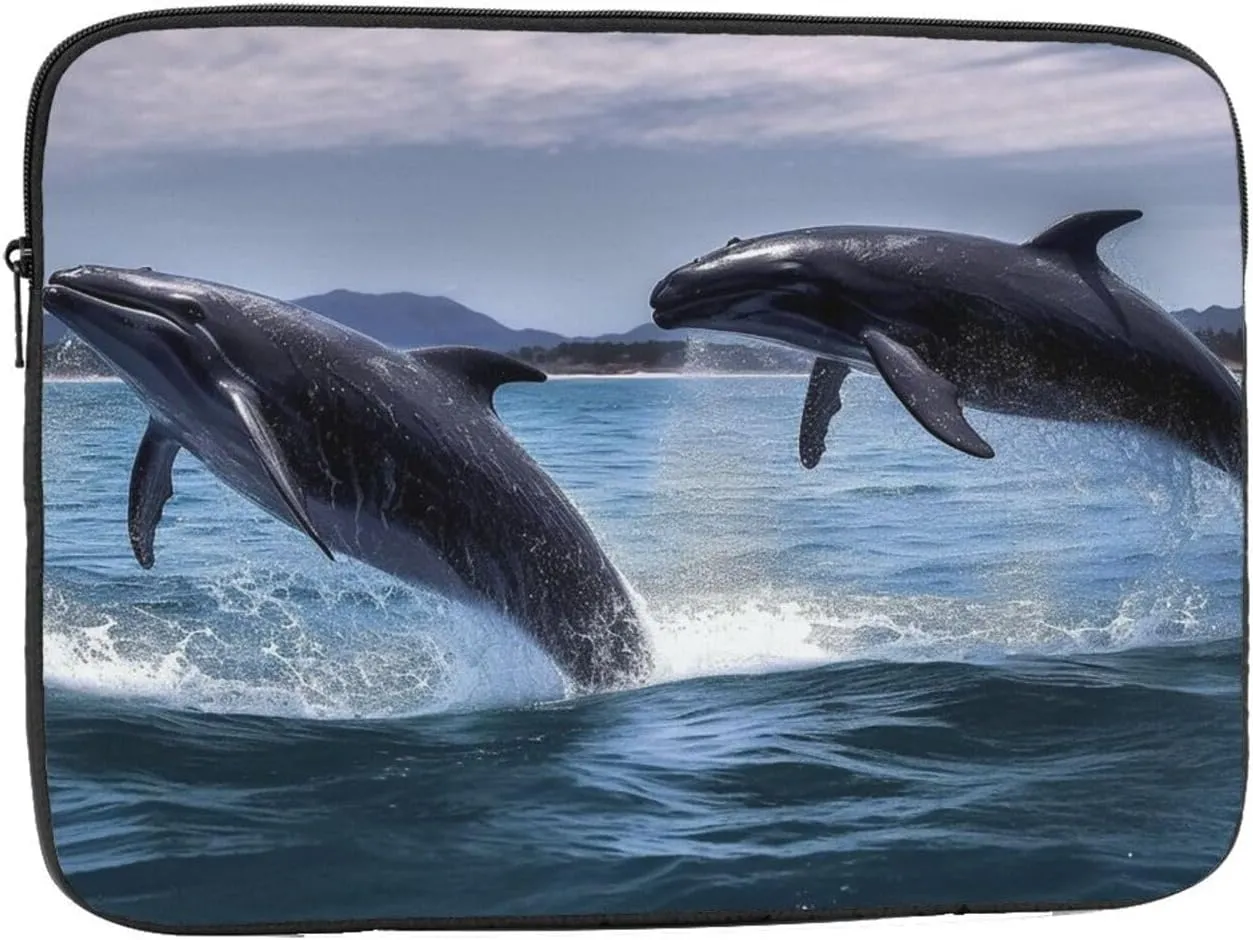 13 Inch Laptop Sleeve Bag Waterproof Shockproof Laptop Case Bag Jumping Whales Computer Skin Bags Lightweight Tablet Carrying Case