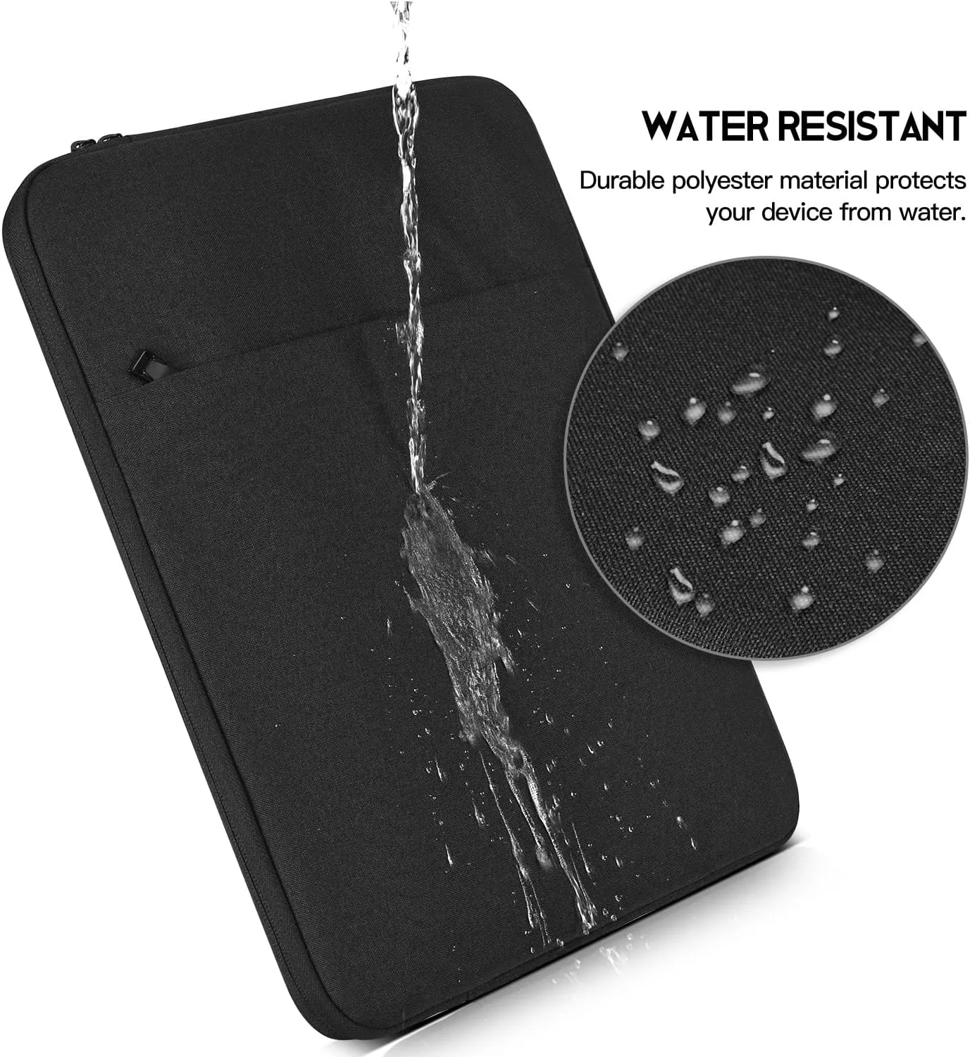 14 Inch Laptop Sleeve Case for DELL XPS 15 / Inspiron 14, HP Pavilion 14/Chromebook 14/Steam 14, Lenovo ideapad 14, ASUS Vivobook 14, Water Resistant Computer Sleeve 14 Inch Laptop Bag -Black