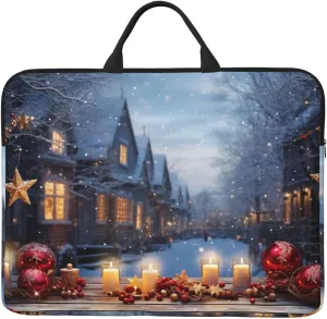 14 Inch Laptop Sleeve Case Waterproof Lightweight Laptop Case Bag Christmas Atmosphere Travel Laptop Bag With Handle Briefcase Messenger Bag For Women Men