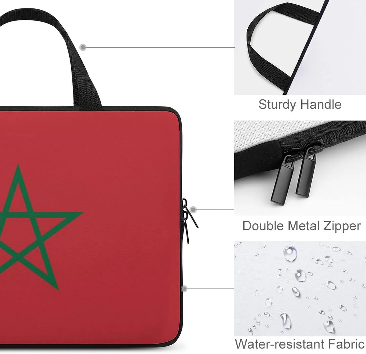 15-15.6 Inch Abkhazia Flag Laptop Sleeve Case, Durable Computer Bag with Handle