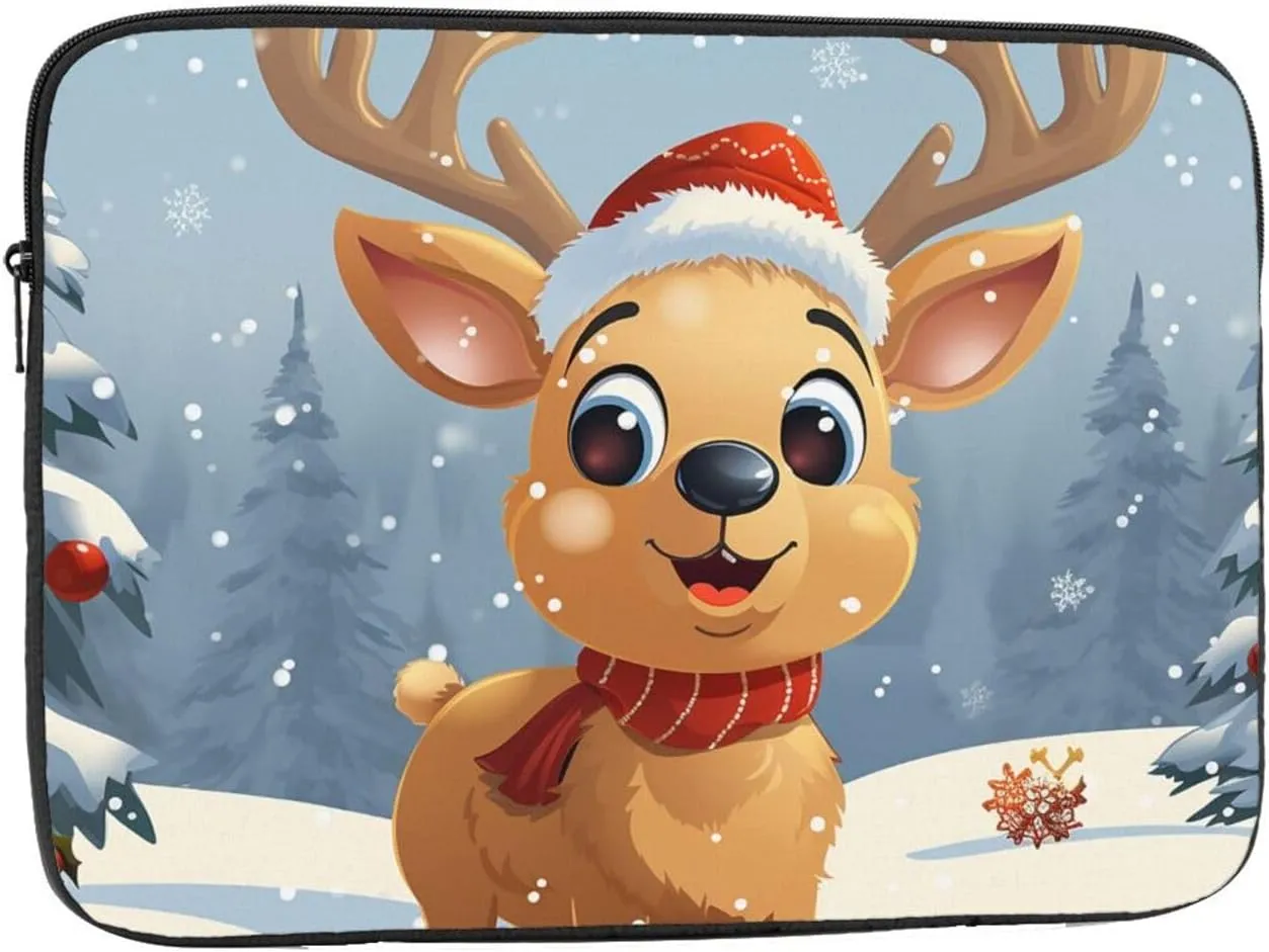 15 Inch Laptop Sleeve Bag Waterproof Shockproof Laptop Case Bag Christmas Deer Computer Skin Bags Lightweight Tablet Carrying Case