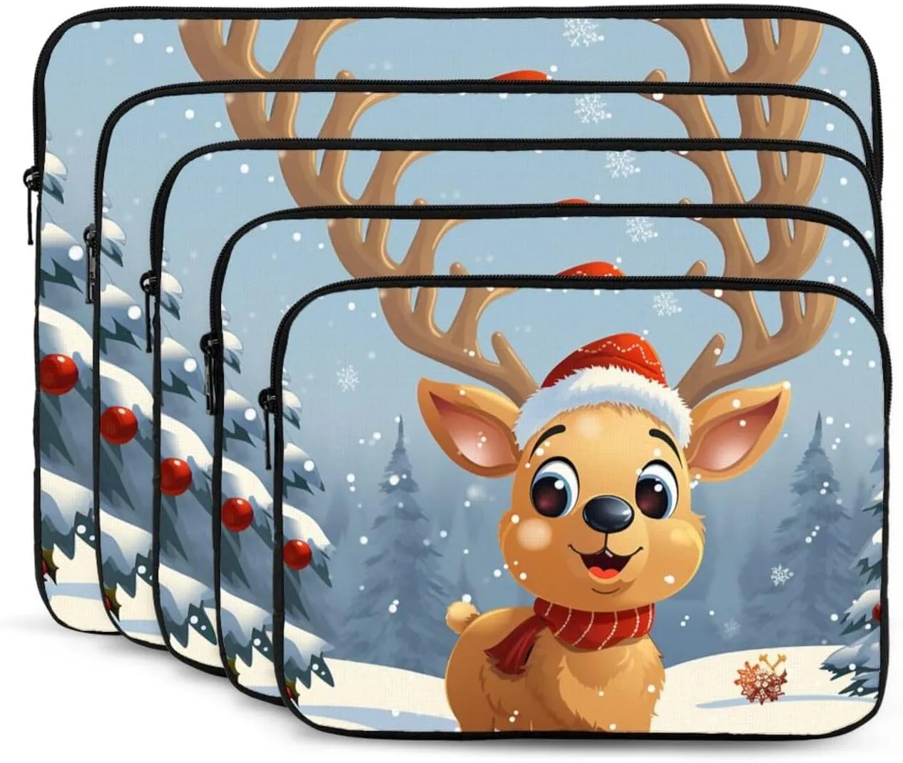 15 Inch Laptop Sleeve Bag Waterproof Shockproof Laptop Case Bag Christmas Deer Computer Skin Bags Lightweight Tablet Carrying Case