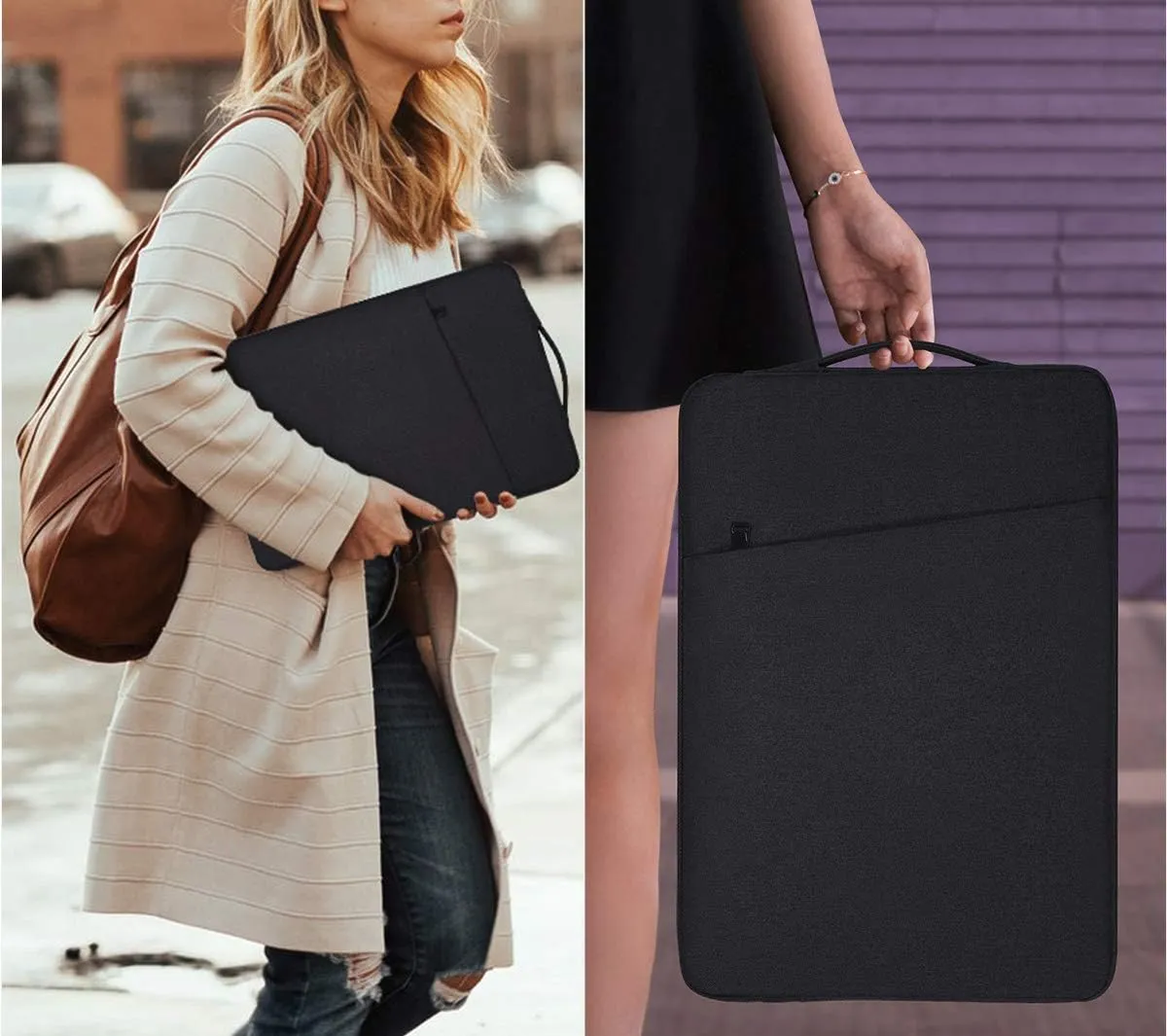 15.6 Inch Laptop Sleeve Case for Acer Nitro 5/ Aspire 5/Predator Helios 300/Chromebook 15, Lenovo Yoga 7i 16 Inch, Dell Inspiron 15 5000/Asus Chromebook/HP Pavilion Carrying Bag(Black)