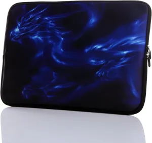 15.6-Inch Neoprene Laptop Sleeve Case with Hidden Handle for 14 14.1 15 15.6" Inch Men Women Acer/Asus/Dell/Lenovo/Thinkpad/Toshiba (15-15.6 Inch, Blue Dragon)