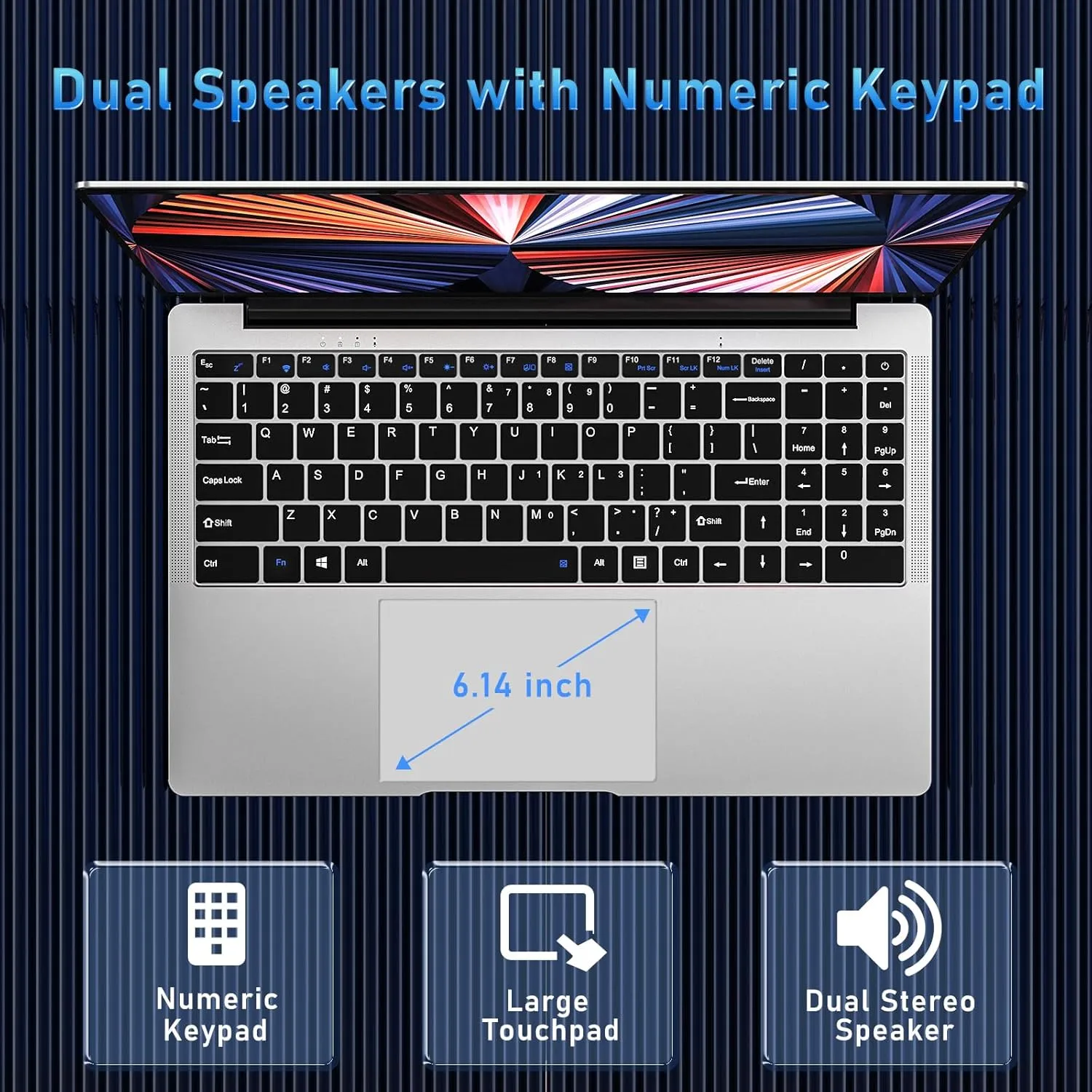 15.6'' Laptop Computer, N4000 Processor Laptops with 8GB RAM, 256GB SSD,15.6 inch FHD 1920 * 1080 Display, WIFI5, BT4.2, Windows 11 Pro