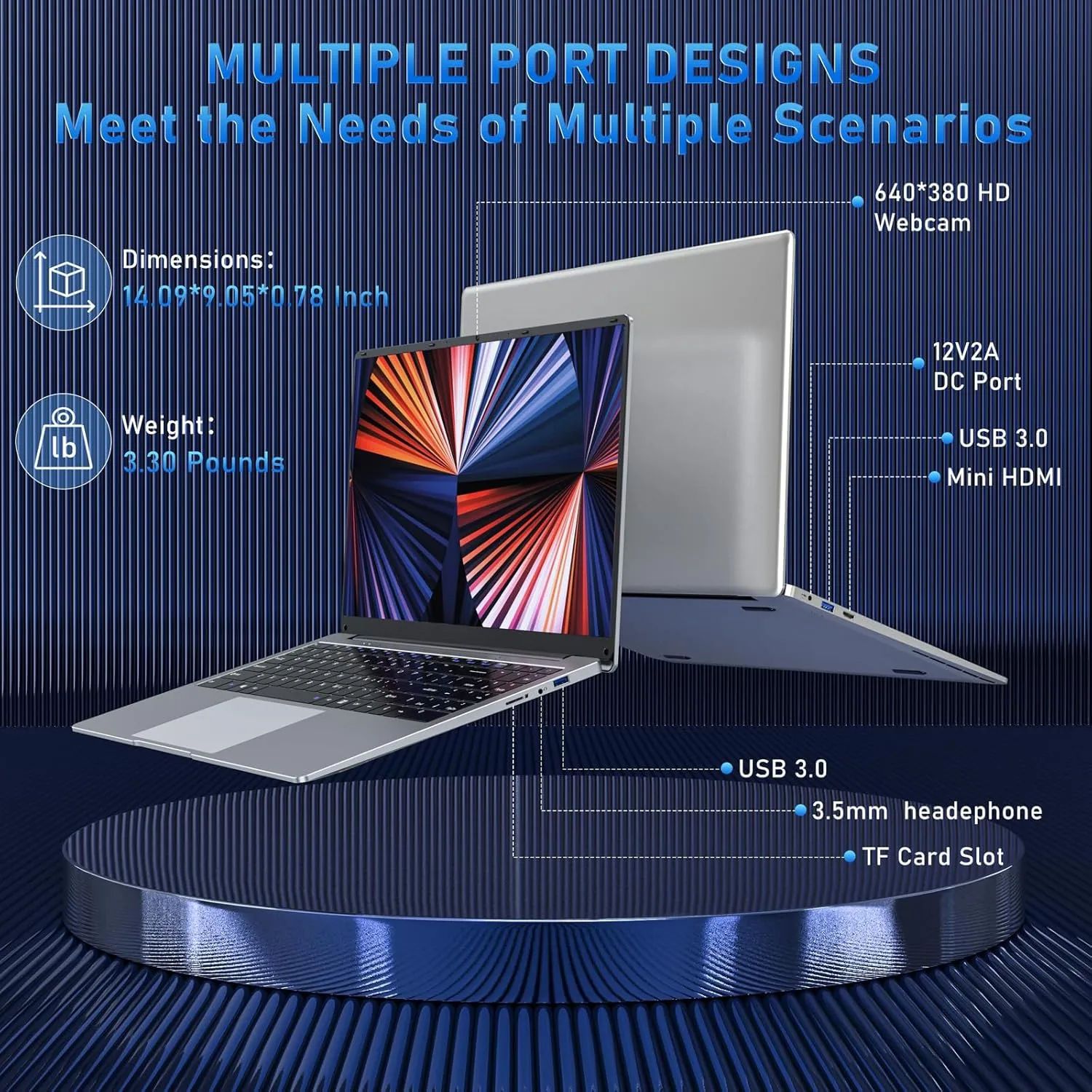 15.6'' Laptop Computer, N4000 Processor Laptops with 8GB RAM, 256GB SSD,15.6 inch FHD 1920 * 1080 Display, WIFI5, BT4.2, Windows 11 Pro