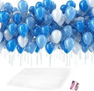 16ft Balloon Drop Bag with Pull Cord Large Balloon Bags for Transport New Years Drop Net for Ceiling Release Birthday Graduation Celebration Gender Reveal Party Supplies