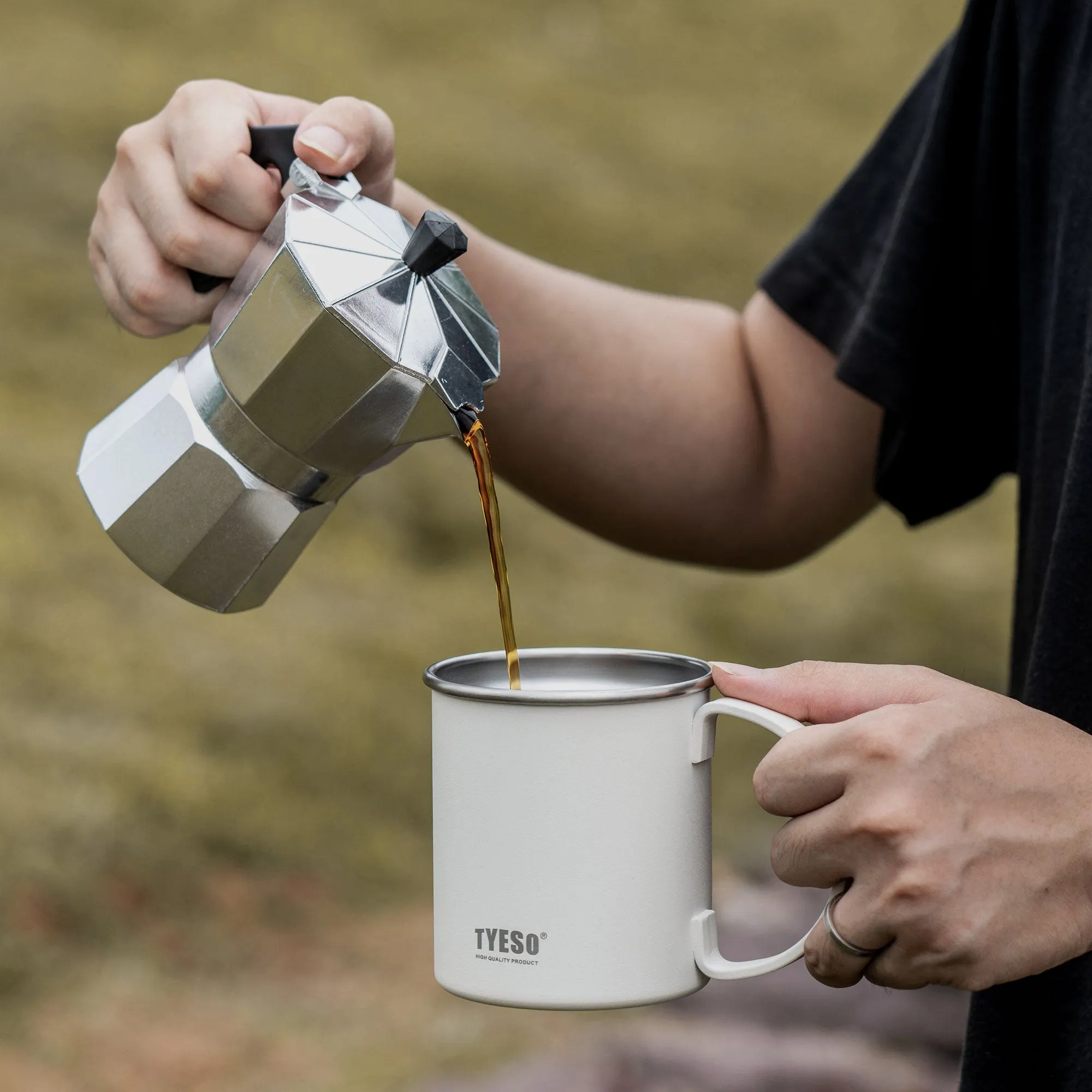 16oz（473ml）- TYESO SipMate Stainless Steel Coffee Mug with Ergonomic Handle 11#