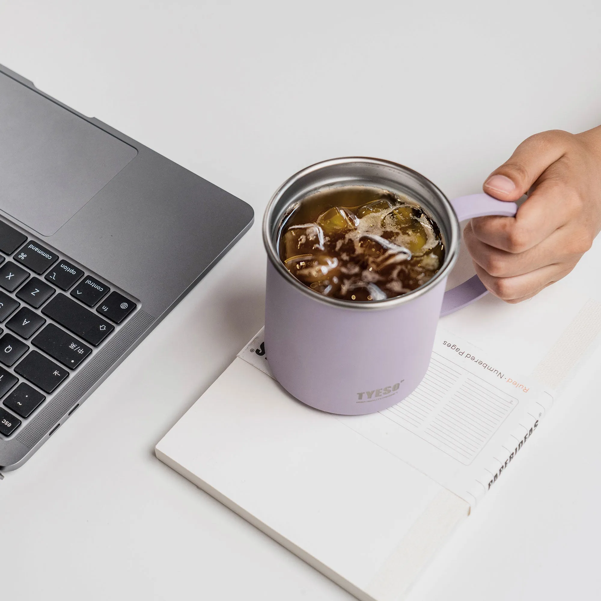 16oz（473ml）- TYESO SipMate Stainless Steel Coffee Mug with Ergonomic Handle 11#