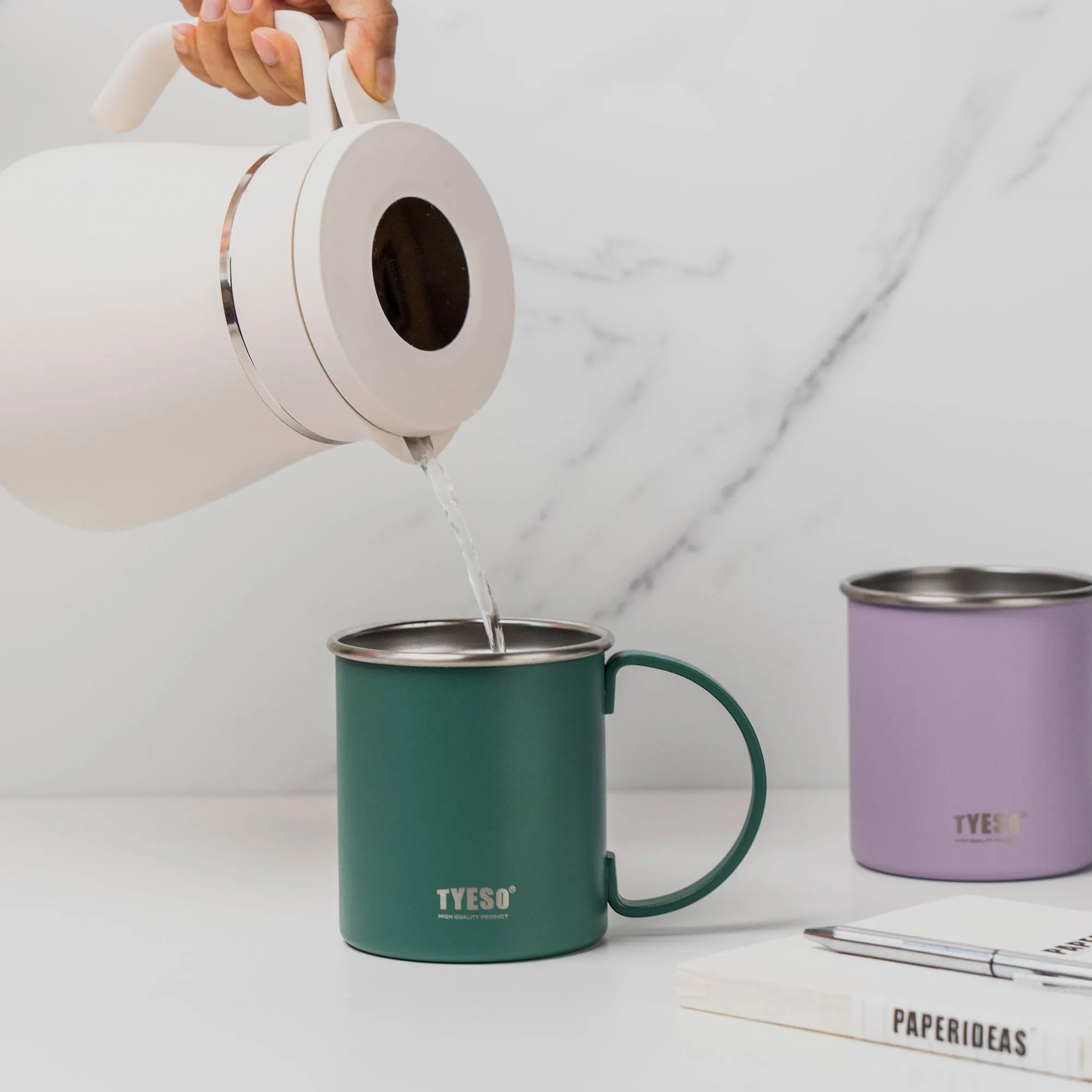 16oz（473ml）- TYESO SipMate Stainless Steel Coffee Mug with Ergonomic Handle 11#