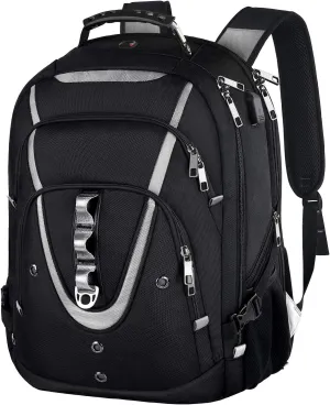 17 inch Laptop Backpack, Large Travel Backpack for Men Airline Approved with USB Charging Port and TSA Friendly, RFID Anti Theft Water Resistant Bookbag Fit for College High School Students Weekender
