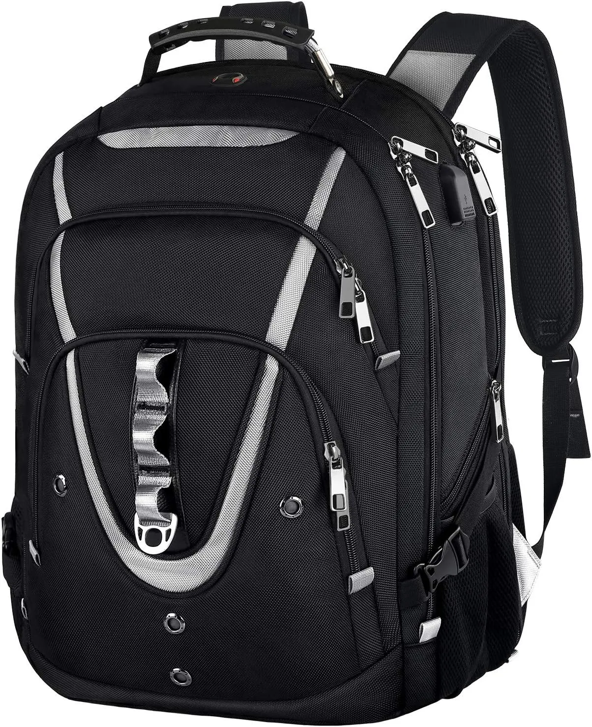 17 inch Laptop Backpack, Large Travel Backpack for Men Airline Approved with USB Charging Port and TSA Friendly, RFID Anti Theft Water Resistant Bookbag Fit for College High School Students Weekender