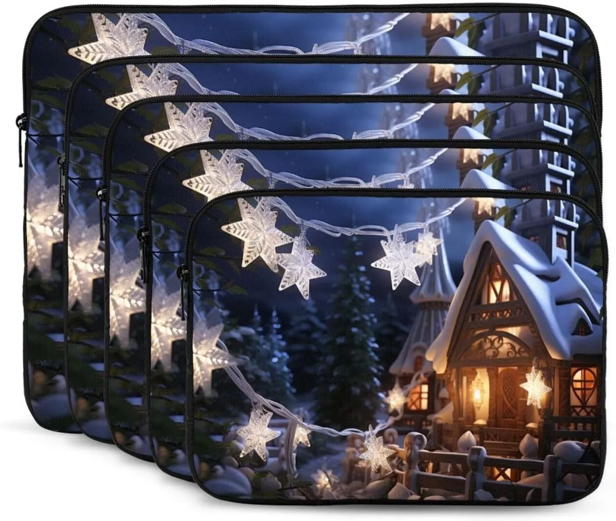 17 Inch Laptop Sleeve Bag Waterproof Shockproof Laptop Case Bag Christmas Home Computer Skin Bags Lightweight Tablet Carrying Case
