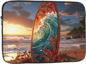 17 Inch Laptop Sleeve Bag Waterproof Shockproof Laptop Case Bags Lightweight Computer Skin Bag Colorful Surfboard Tablet Carrying Case