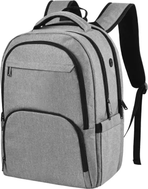17 Inch Travel Laptop Backpack , Business Flight Approved Carry on Backpack,Work Backpack for Men with USB Charger Hole & Luggage Sleeve,Water Resistant College School Bag Bookbag for Men (Grey)