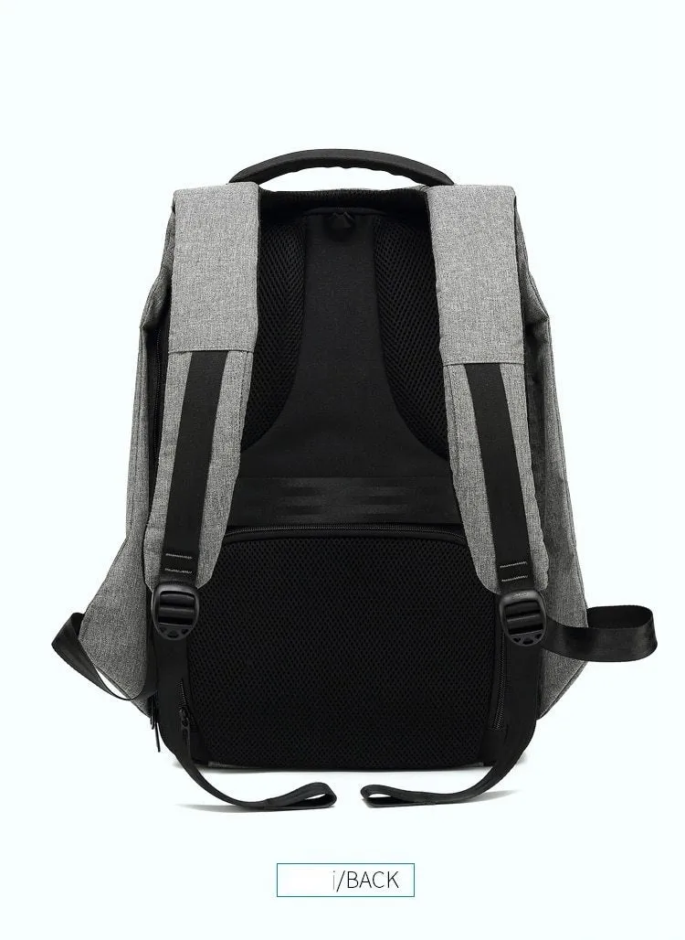 17 inches Laptop Anti-theft Backpack Water Repellent Multifunct Rucksack with USB Charging