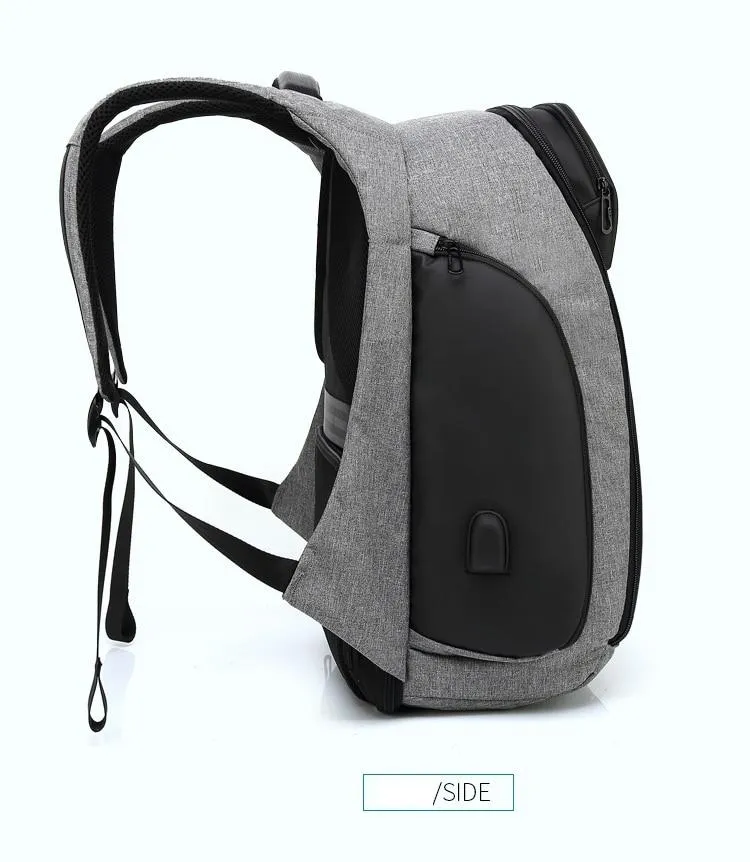 17 inches Laptop Anti-theft Backpack Water Repellent Multifunct Rucksack with USB Charging