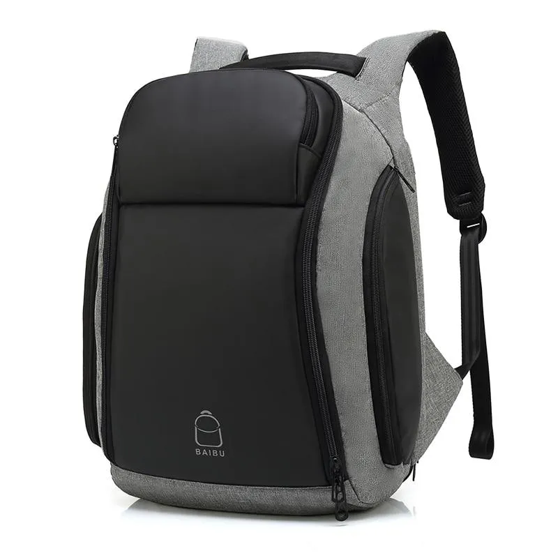 17 inches Laptop Anti-theft Backpack Water Repellent Multifunct Rucksack with USB Charging