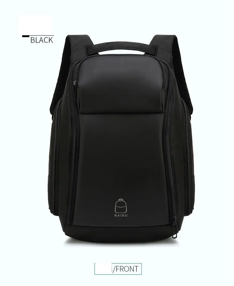17 inches Laptop Anti-theft Backpack Water Repellent Multifunct Rucksack with USB Charging