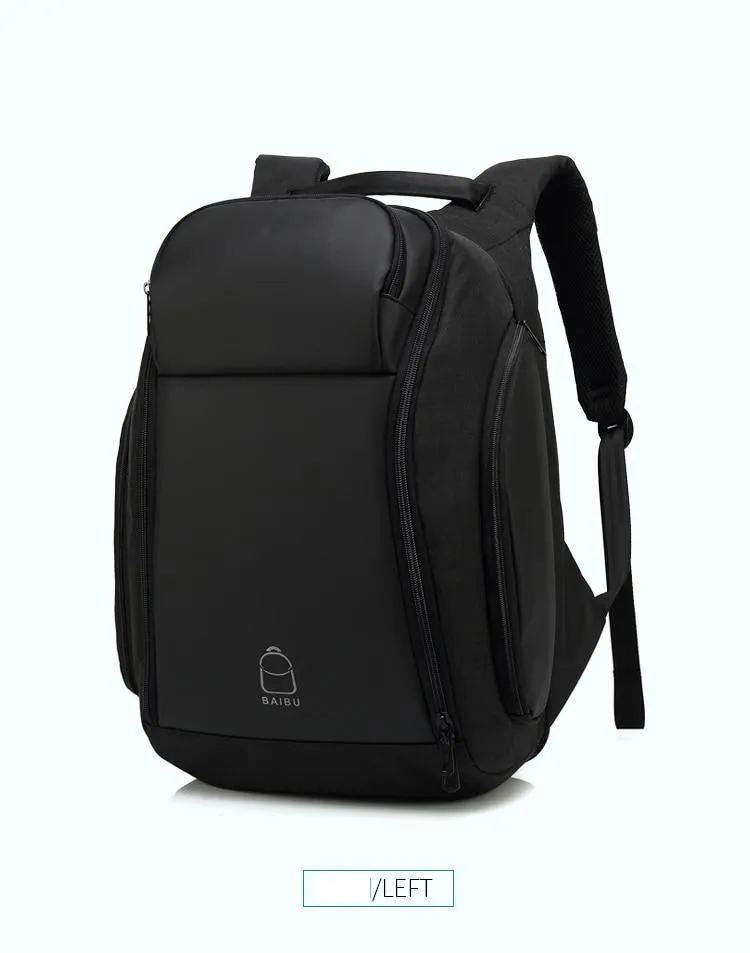 17 inches Laptop Anti-theft Backpack Water Repellent Multifunct Rucksack with USB Charging