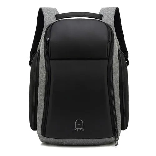 17 inches Laptop Anti-theft Backpack Water Repellent Multifunct Rucksack with USB Charging