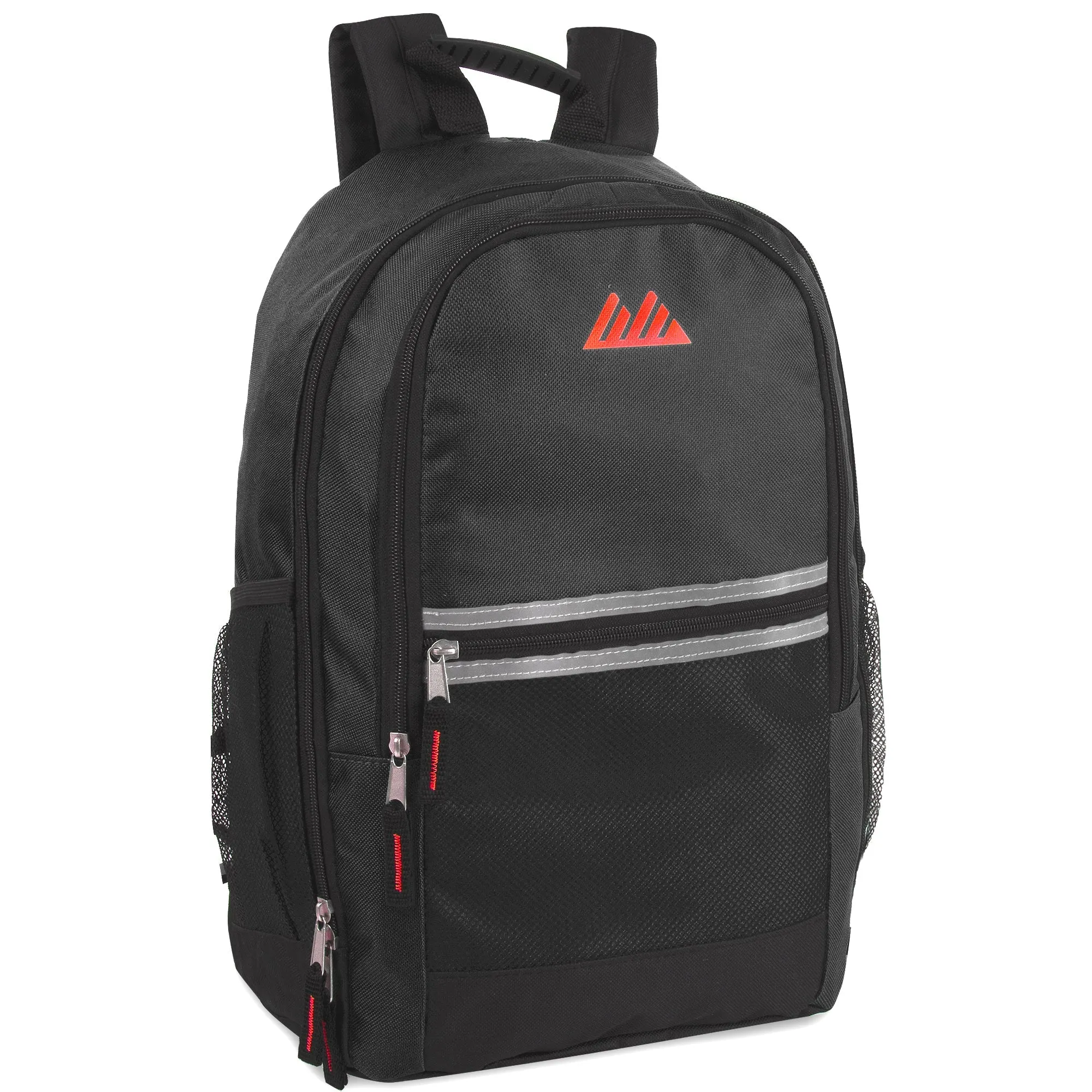18 Inch Multi-Pocket Reflective Backpack -  5 Dark Colors