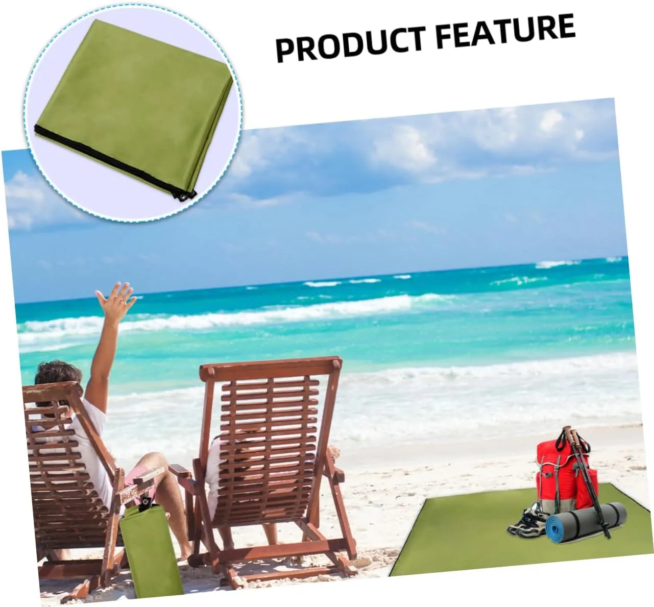 1pc Portable Ground Mat Oxford Cloth Camping and Beach Blanket for Outdoor Activities Green Lightweight and Easy to Carry