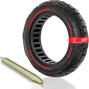 1PZ SWX-6FB 10 inch 10x2.5 Solid Tire Replacement for Ninebot Max G30 G30D G30E G30LP Hiboy S2 MAX Electric Scooter Dual Shock Absorption Honeycomb Explosion-Proof Front/Rear Tire