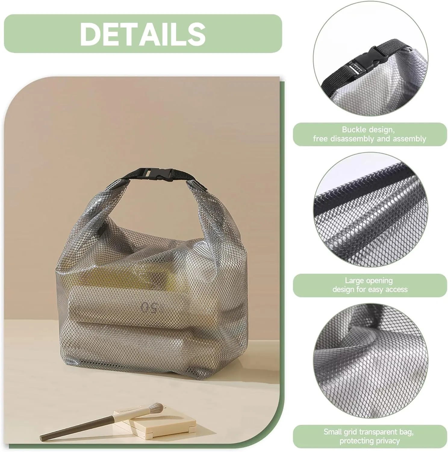 2 Pack TSA Approved Toiletry Bags, Waterproof Clear Makeup Cosmetic Bag Organizer, Toiletries Travel Bag for Traveling, Carry-On Travel for Women Men. (Grey)
