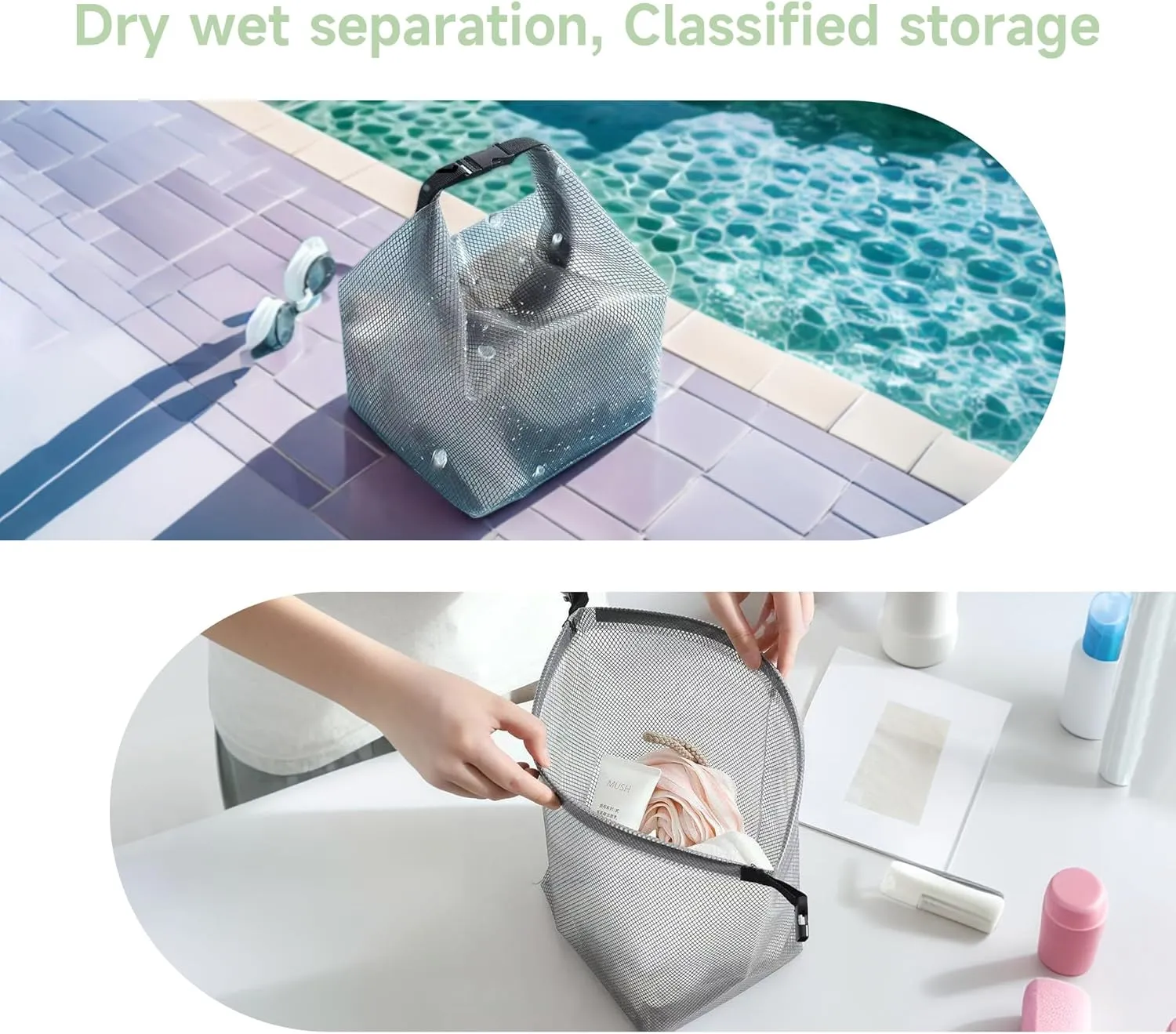 2 Pack TSA Approved Toiletry Bags, Waterproof Clear Makeup Cosmetic Bag Organizer, Toiletries Travel Bag for Traveling, Carry-On Travel for Women Men. (Grey)