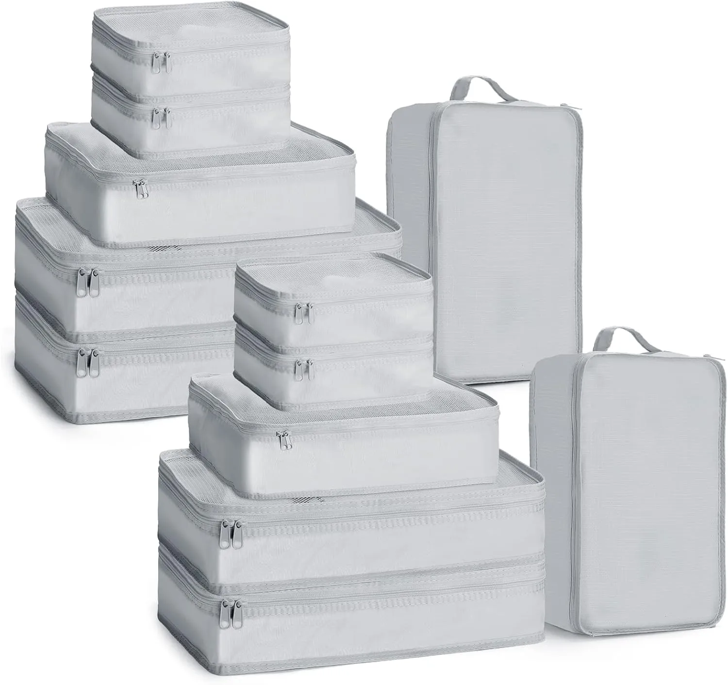 2 Packs 6 Set Travel Packing Cubes Luggage Organizer Set Lightweight Suitcase Organizer Bags with Shoe Bag Travel Packing Organizers for Clothes Cosmetic Toiletries Travel Accessories