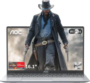 2025 Laptop with AMD Ryzen 7 5700U Processor(8C/16T, Up to 4.3GHz), 16.1 inch FHD Display Laptop 16GB RAM 512GB NVMe SSD Laptop Computer, USB3.2, Type-C, WiFi 6, 53Wh Battery, Backlit KB
