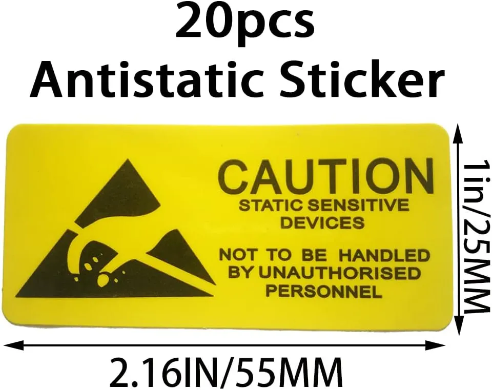 20pcs 11.8x15.7in/30x40cm Large Anti Static Bags with 20pcs Stickers, Premium Resealable Antistatic Bag,ESD Bags for Computer Electronic Devices