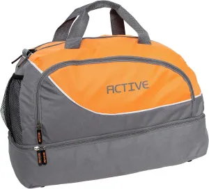 20" Small Sports Gym Duffel Bag with Shoe Compartment - Gray/Orange