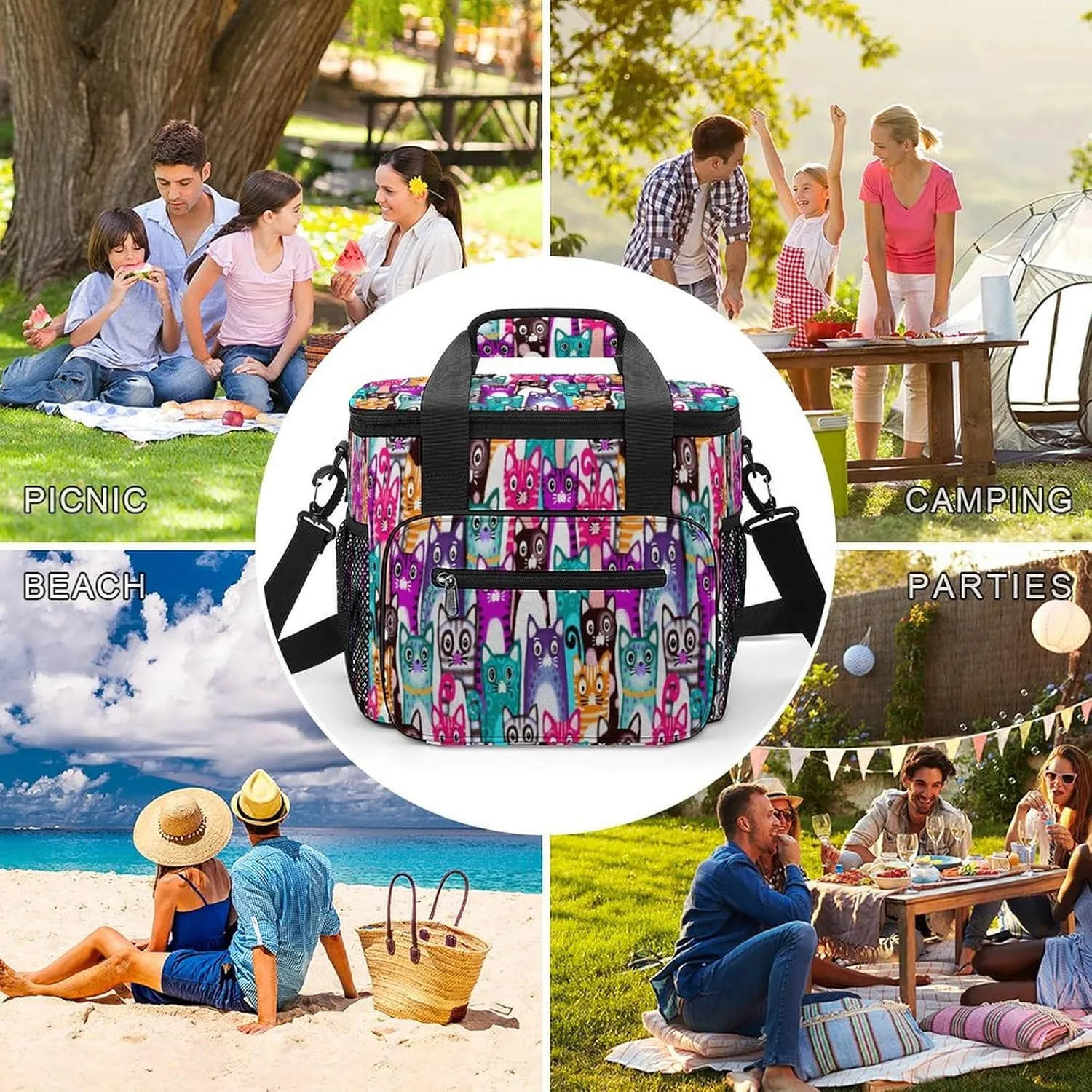 22.5L Waterproof Soft Cooler BagInsulated Lunch Box for Camping Fishing Beach Road Trips