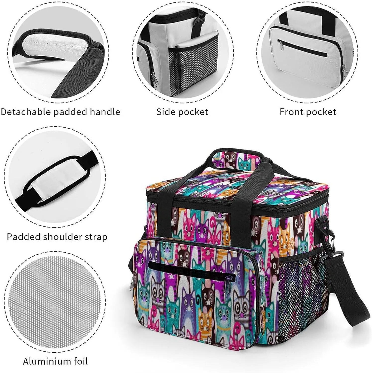 22.5L Waterproof Soft Cooler BagInsulated Lunch Box for Camping Fishing Beach Road Trips