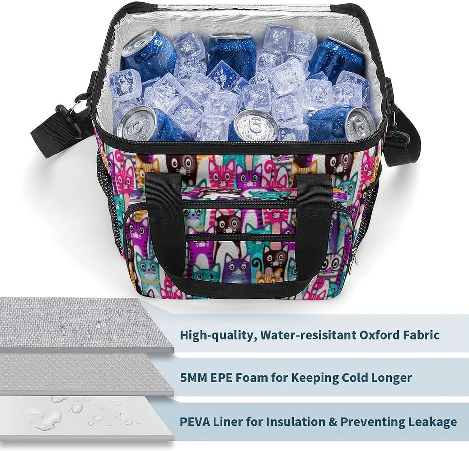 22.5L Waterproof Soft Cooler BagInsulated Lunch Box for Camping Fishing Beach Road Trips