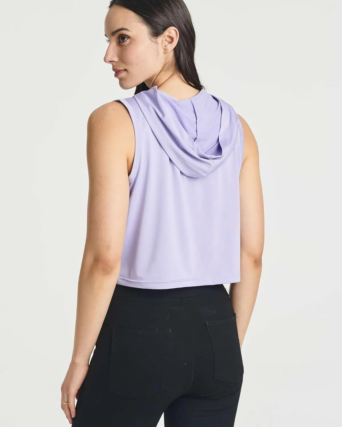 3 Pack: Women's Dry-Fit Sleeveless Cropped Tank Top Hoodie - Athletic Crop Sweatshirt