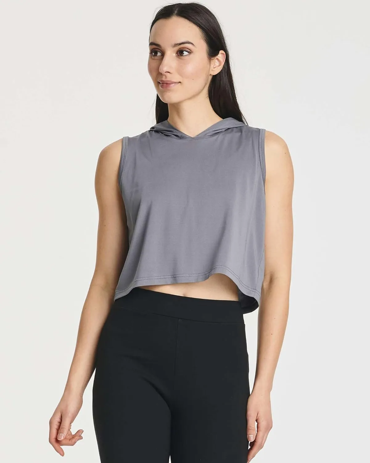 3 Pack: Women's Dry-Fit Sleeveless Cropped Tank Top Hoodie - Athletic Crop Sweatshirt