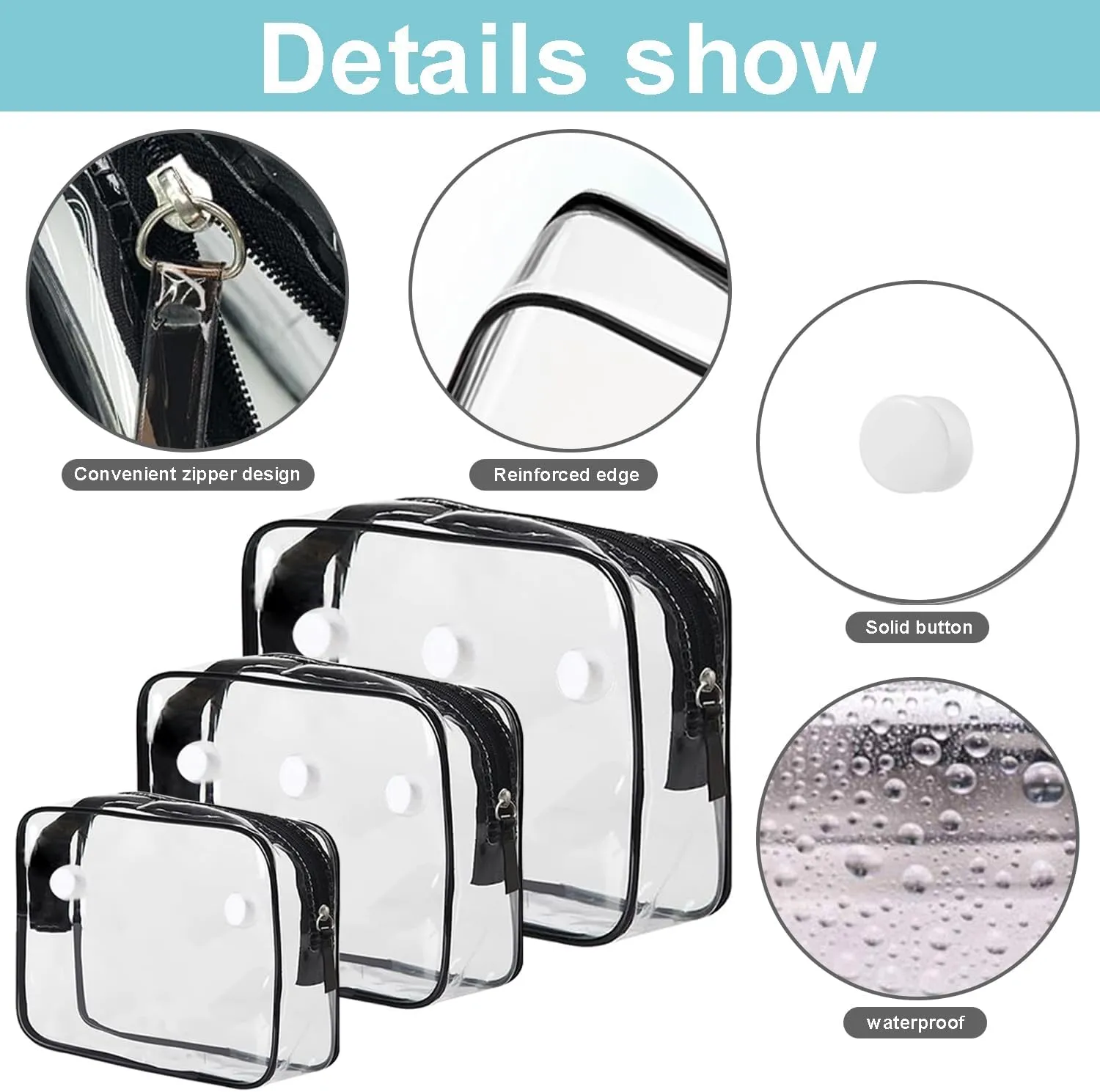 3 Pcs Clear Bogg Beach Tote Bag with 4 Pcs Insert Hooks and 1 Phone Holder Accessories for Bogg Bags Travel Makeup Clean Toiletry Brush Organizer Cosmetic Divider Storage Inner Pouch (White set of 4)