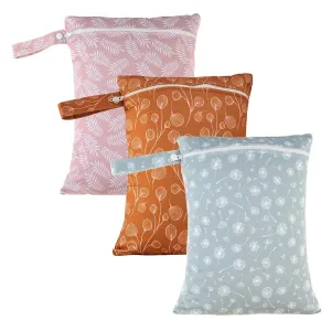 3 Set Wet Bag Storage Bag Waterproof Washable Travel Bags, Beach, Pool, Gym Bag for Swimsuits & Wet Clothes for Baby(Dandelion)