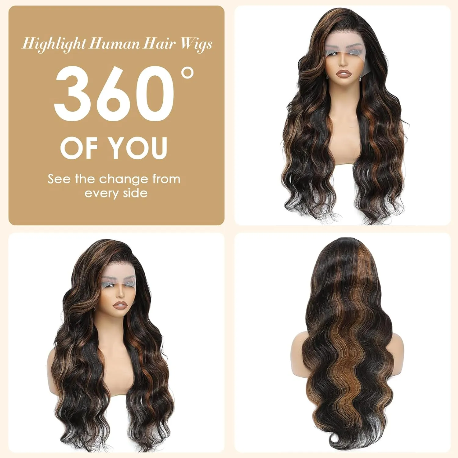 30 Inch Ombre Lace Front Wig Human Hair 210% Density FB/30 Human Hair Wig 13x6 Body Wave Lace Wigs Human Hair Pre Plucked HD Frontal wig For Women Highlight Glueless Wigs
