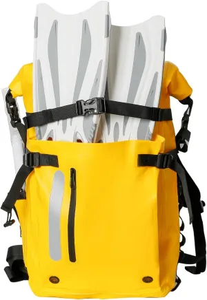 30L Roll Top Waterproof Diving Bag Snorkeling Backpack,Equipment Pocket,Carabiner - Marine Floating Dry Bags for Swimming Kayaking Tracing Beach Fishing Hiking Survival Camping Travel